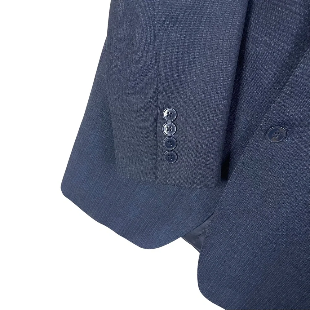 Calvin Klein 2pc Suit Mens 42L Blue Flat Front Pants 34x30 Extra Slim Fit